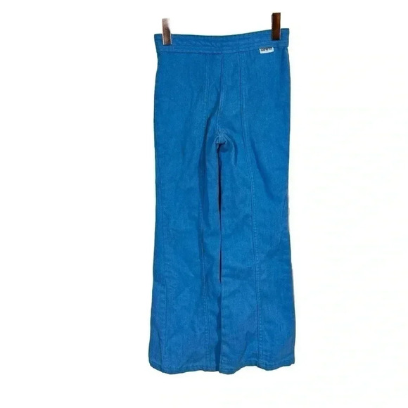 True Vintage 70s 2Pc:Luv It High Waist Bell Bottom Jeans+Health-tex Daisy Shorts - Picture 4 of 10